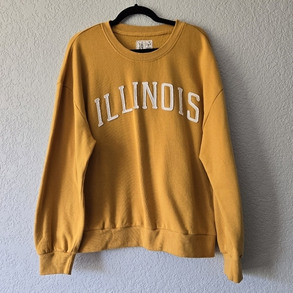 1879‎ Illinois XL Crew Neck Mustard Sweatshirt NWT - Picture 1 of 5